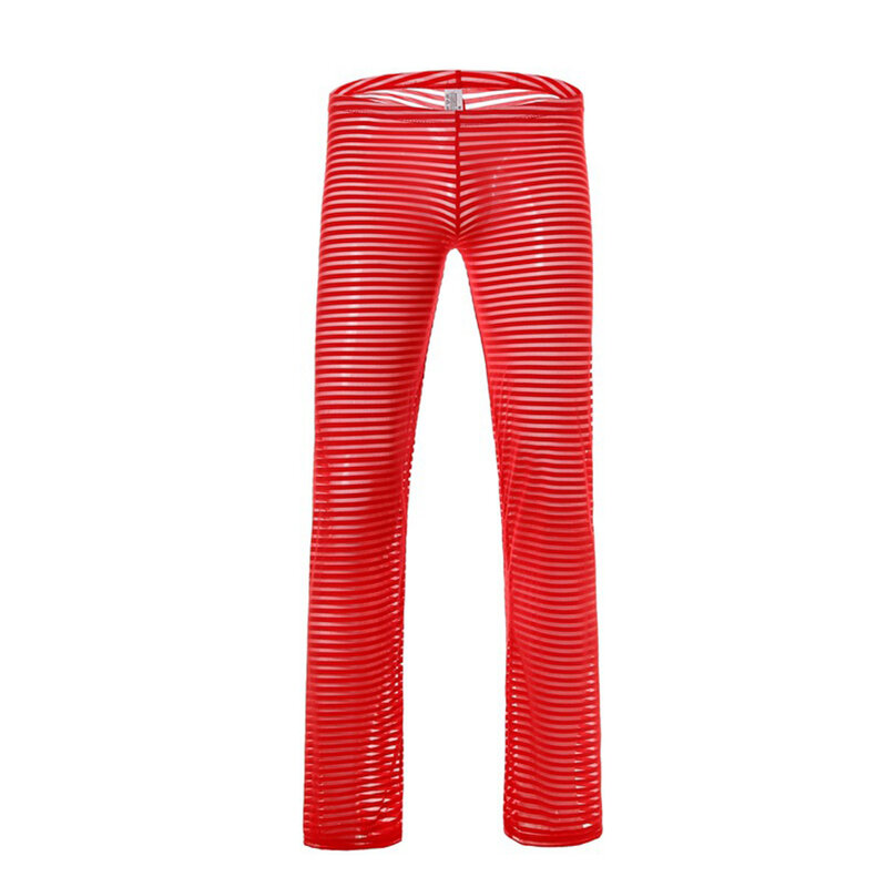Trousers Mens Pants Universal Nylon Pajamas See-Through Stripe Accessories Breathable Comfortable Homewear M~XL