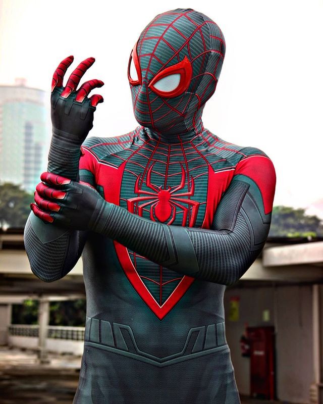 Adults Kids Miles Morales PS5 Spiderman cosplay Peter Parker Superhero Cosplay Costume Full Bodysuit Zentai Second Skin Party