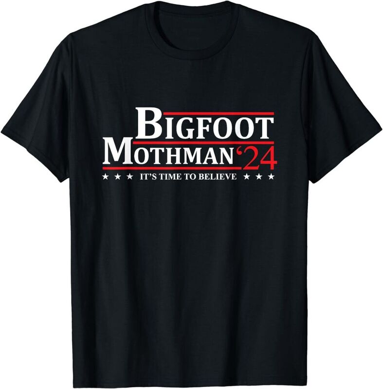 Bigfoot Mothman เสื้อยืดเสื้อยืดลายประธานาธิบดี2024การเลือกตั้งเสื้อยืดลายการ์ตูนกราฟิกสำหรับผู้ชายเสื้อผ้าผู้หญิงเสื้อยืดแขนสั้น
