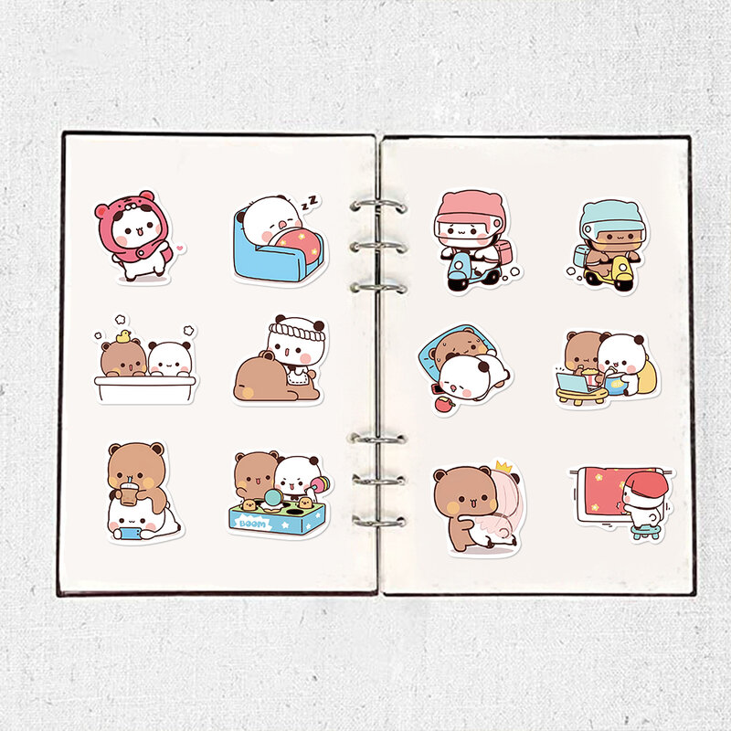 50 Stuks Cartoon Panda Pvc Stickers Schattige Kawaii Vinyl Decoratie Sticker Diy Grappig Creatief Cadeau Voor Tieners Feestartikelen Voor Volwassenen