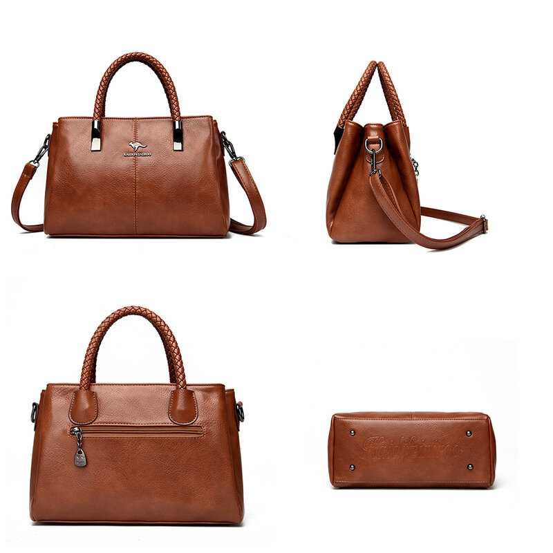 Роскошные женские сумки с 3 отделениями, дизайнерские высококачественные кожаные сумочки, кошельки с подвеской, женская большая сумка чере...