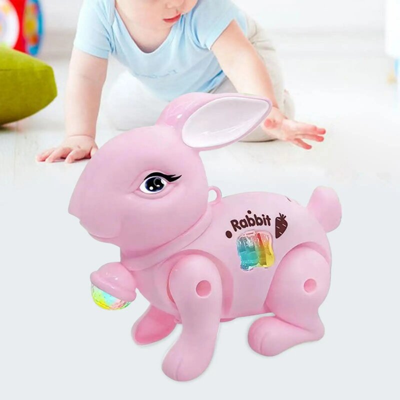 Детская музыкальная игрушка, мультяшный прыгающий кролик, игрушка для дошкольной охоты за ползанием