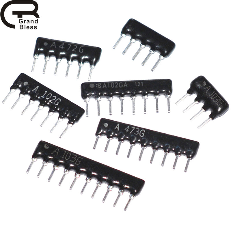 10 buah Array Resistor jaringan ekspor 4PIN 5PIN 6PIN 7PIN 8PIN 9PIN 10PIN DIP4 DIP5 DIP6 DIP7 1K 4.7K 10K A102J A103J A472J