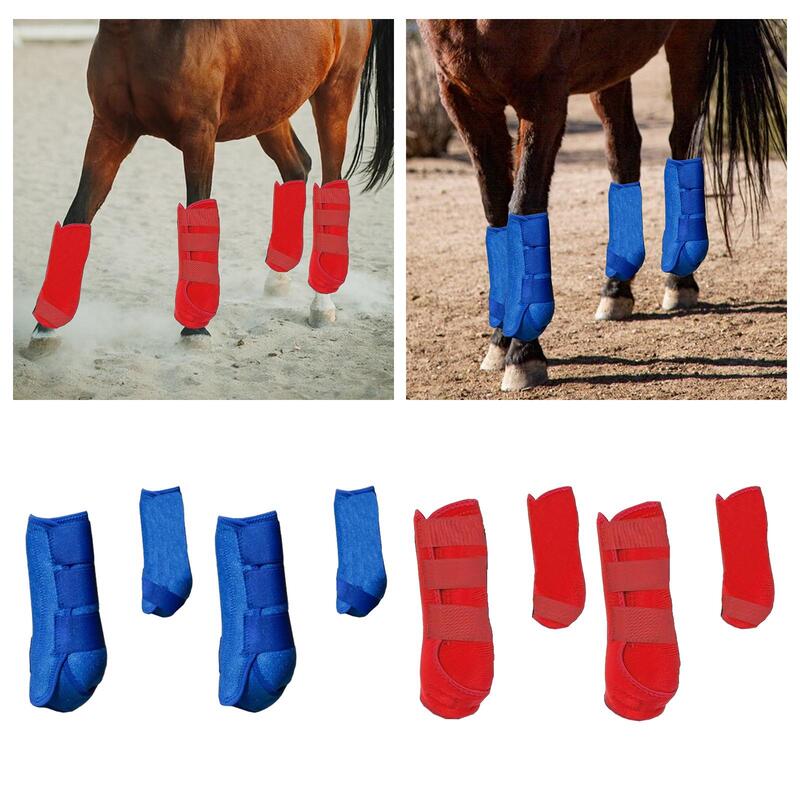 Protège-jambes de bottes de cheval, protecteur de tendon, multifonction, réutilisable, portable, enveloppes de jambe pour le saut, l'entraînement d'équitation, 4 pièces