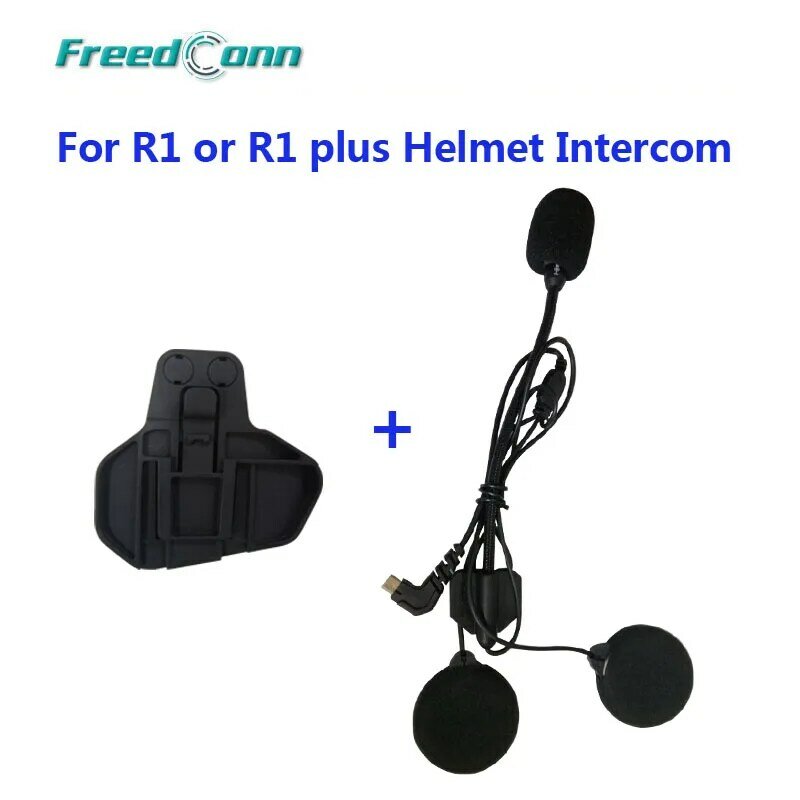 FreedConn-auriculares y micrófono con Cable duro/suave de 5 pines para R1 y R1-PLUS, intercomunicador de casco de cara completa/abierta