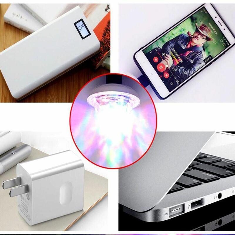 Luz Ambiental USB para coche con sonido musical, Bola de luz láser RGB colorida para DJ, interfaz de 5V, Control de voz, BOLA MÁGICA LED
