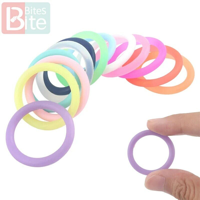 Conjunto de 5 anel de borracha 22mm, anel de silicone, porta chupeta, anel fictício, adaptador para mamãe, mordedor de bebê