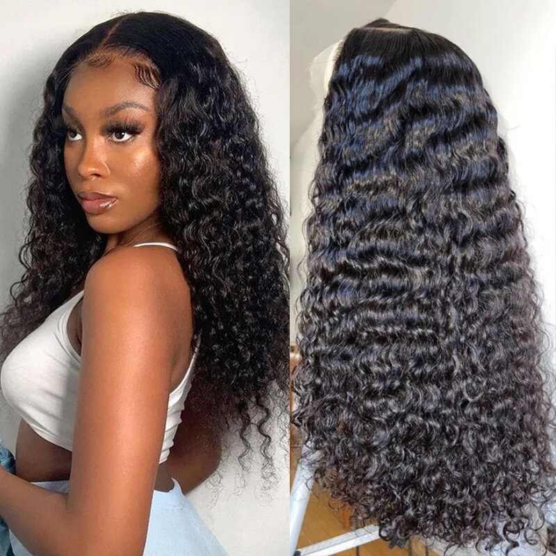 Curly 13x4 13x6 Transparent Lace Front Human Hair Wigs Brazilian HD Water Wave Lace Frontal Wigs For Women Remy Pre Plucked Hair