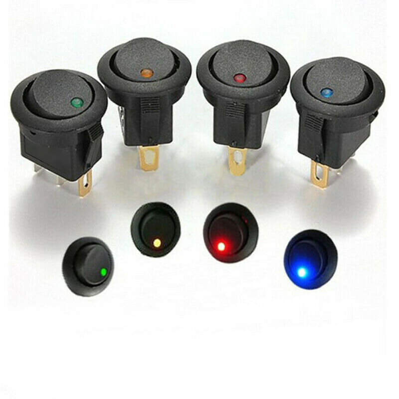 20A 12V 220V Rocker Switch LED Lighting Car And Boat Round ON/OFF SPST Switch Accessories Electrical Equipment Supplies