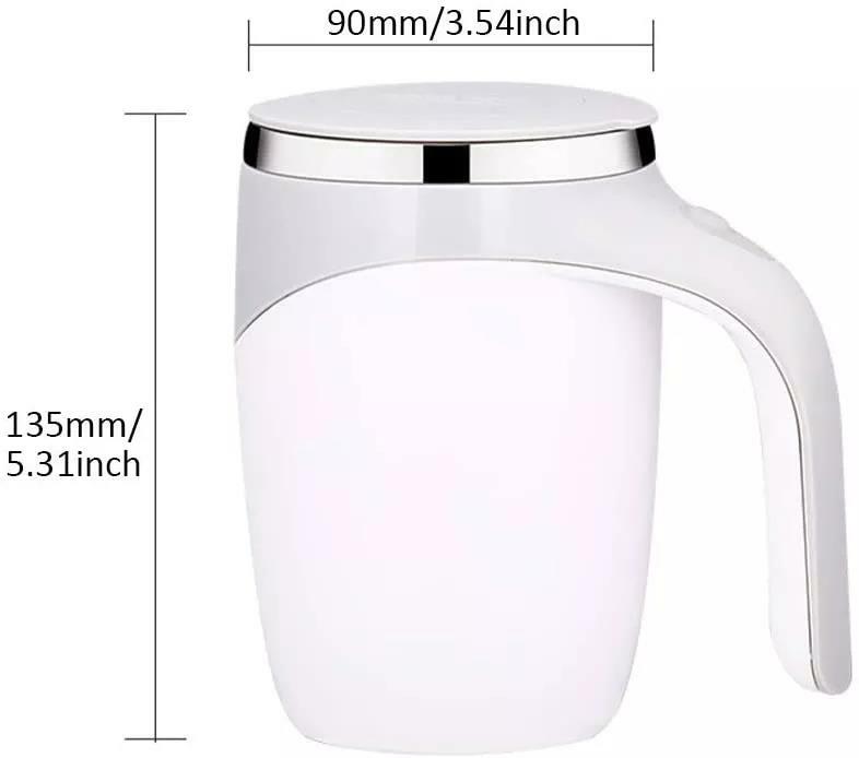 ถ้วยกวนกาแฟอัตโนมัติถ้วยผสมไฟฟ้า304ผสมเองสแตนเลสสตีลสำหรับถ้วยมีเครื่องหมายนมหมุนได้