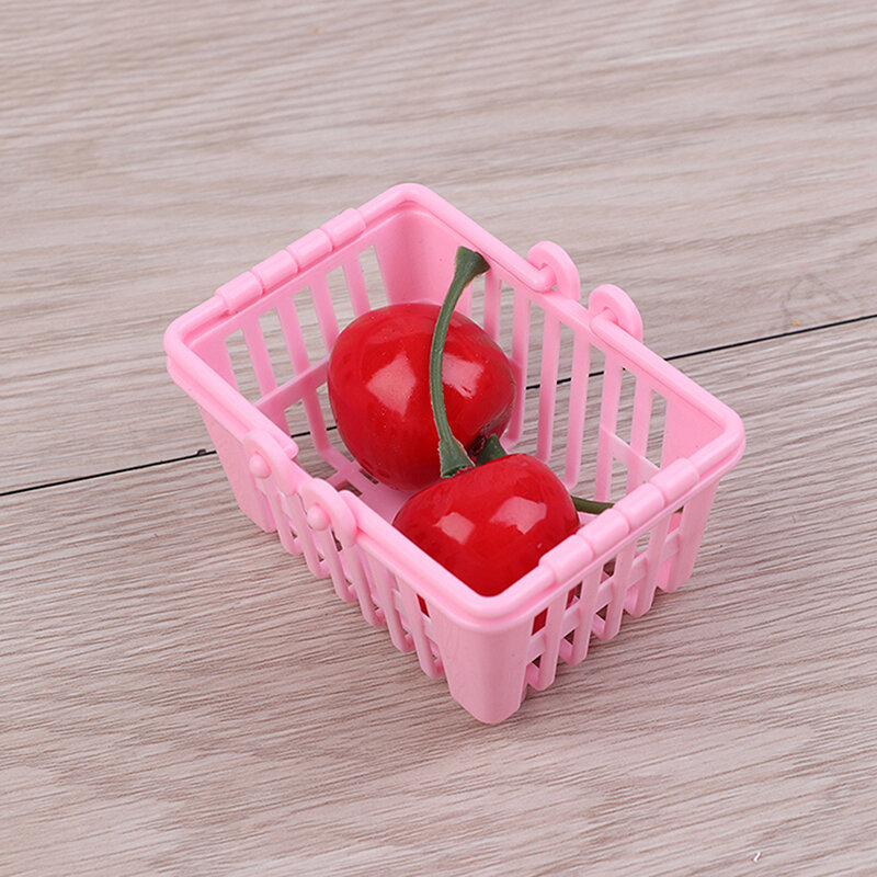 1Pc Dollhouse Miniature Supermarket Shopping Hand Basket Model Accessories