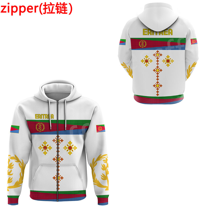 Nero Storia Africa Paese Eritrea Colorful Retro Streetwear Tuta 3DPrint Uomini/Donne Unisex Casual Jacket Divertente Felpe 10