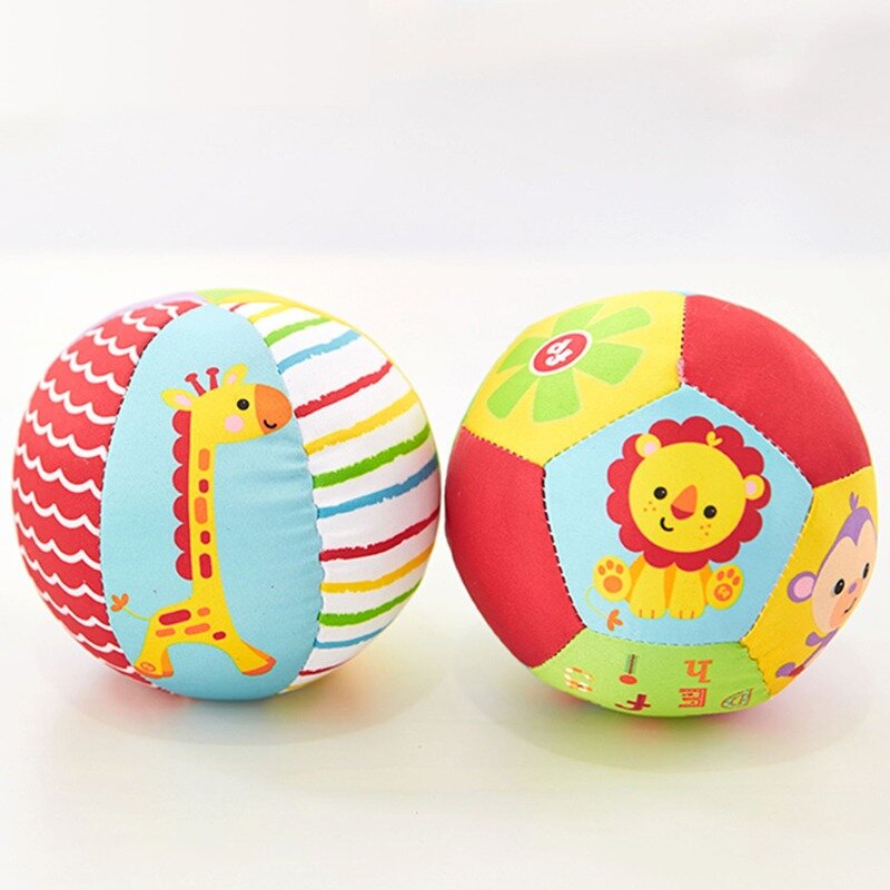 Sensory Balls for Baby Soft Fabric Hand Grasp Ball Sensory Toys Infant Baby Rattles Plush Crawling Toy for Newborn Babies 6 12M