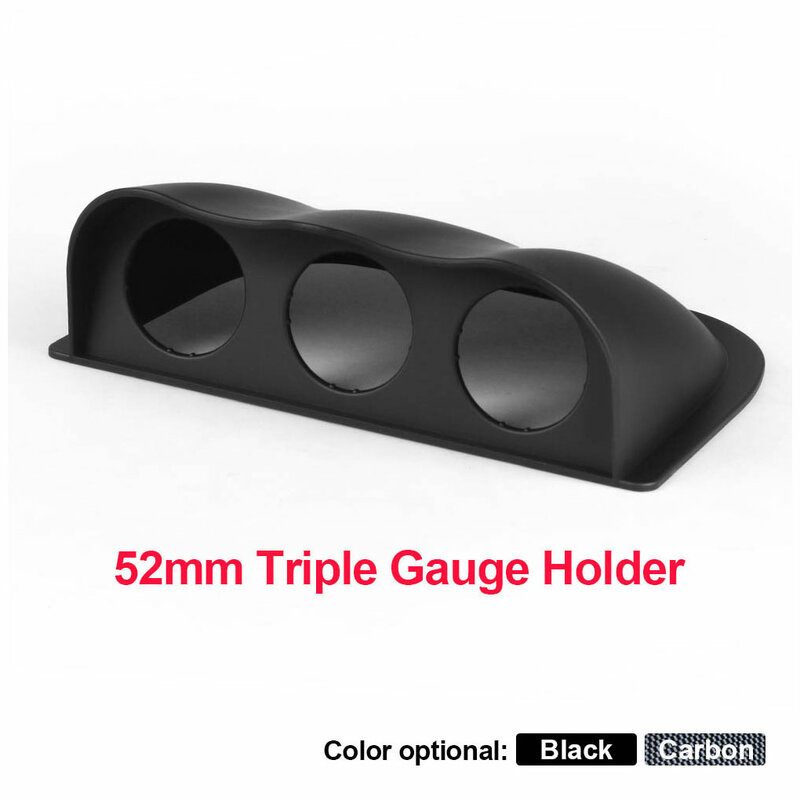 Black Sturdy And Durable Triple Dash Gauge Pod For Universal Easy To Install Gauge Mount Holders black