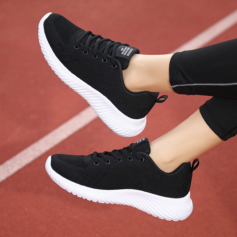 Zapatillas deportivas para correr para mujer, zapatos cómodos y ligeros con suela plana acolchada, transpirables para caminar y viajar