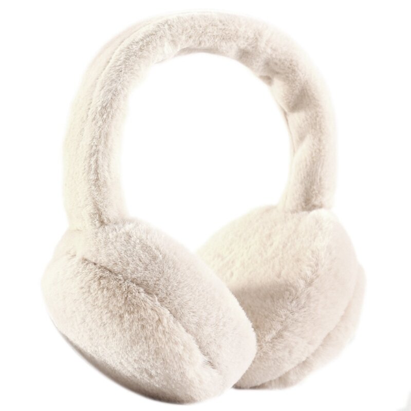Y166 feminino inverno quente bonito falso peludo earmuffs bandana ar livre à prova cor sólida dobrável fofo orelha