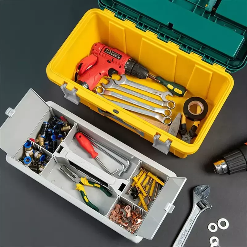 Double-Layered Tool Organizer with Lid Dividers, Storage Box, Garage Type, Tool Box, Screw Organizer Box, Tools Case, Novo, 2022
