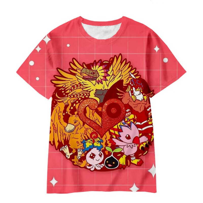 Camiseta Monstros Digitais Unissex, Aventura Digimon, 3D Print, Anime, Casual, Harajuku, T-shirt Hip Hop, Tops Masculinos e Femininos, Nova Moda