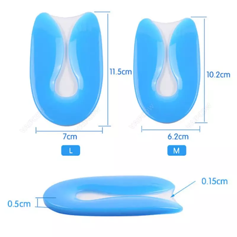 Silicone Gel Insoles Heel Cushion Soles Relieve Foot Pain Plantar Fasciitis Protectors Spur Support Shoe Pad Feet Care Inserts