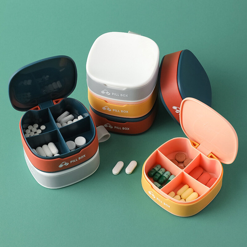 Mini caja dispensadora de PP portátil, caja de almacenamiento de píldoras de medicina, dispensador, organizador médico, caja de tabletas, accesorios de viaje
