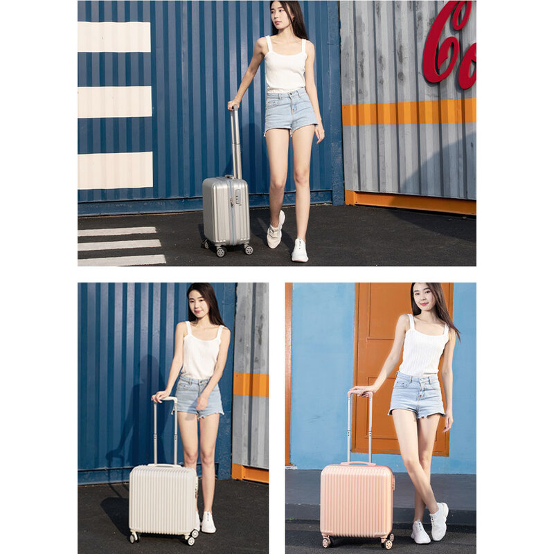 Blue Waterproof Explosion-proof Lady Travel Suitcase Women's Makeup Luggage Bags Size:41-23-44cm