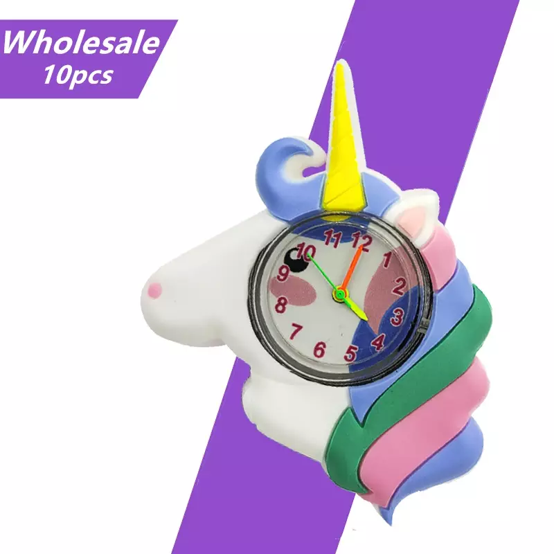 10 pezzi all'ingrosso ragazzi ragazze orologi bambini orologio Pony unicorno orologio bambini tempo di studio giocattoli orologi per bambini regalo di compleanno