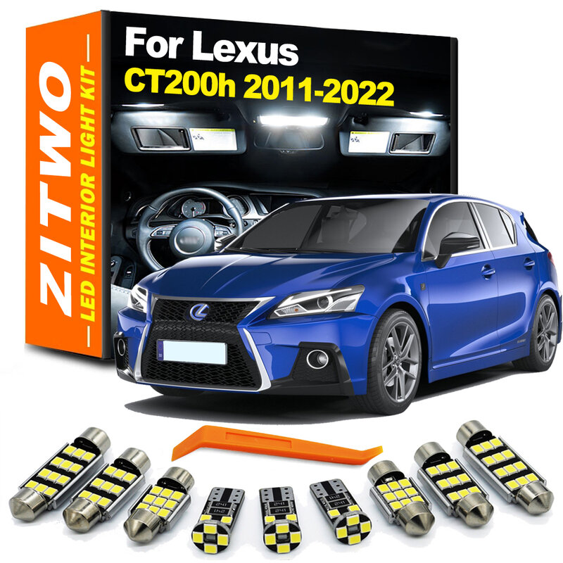 ZITWO-accesorios para bombillas de coche, Kit de luz LED para placa de lectura Interior de cúpula, para Lexus CT200h, 2011- 2017, 2018, 2019, 2020, 2021, 2022, 10 piezas