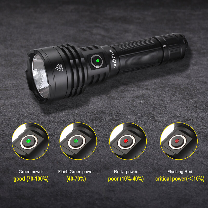 Sofirn-C8L 21700 3100lm lanterna tática poderosa, USB-C recarregável, XHP50D HI LED tocha, EDC, lanterna de caça ao ar livre