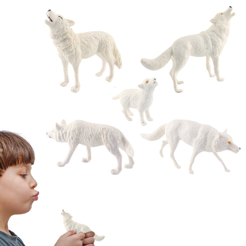 5 buah mainan serigala, mainan pendidikan elastis untuk anak-anak anak laki-laki perempuan