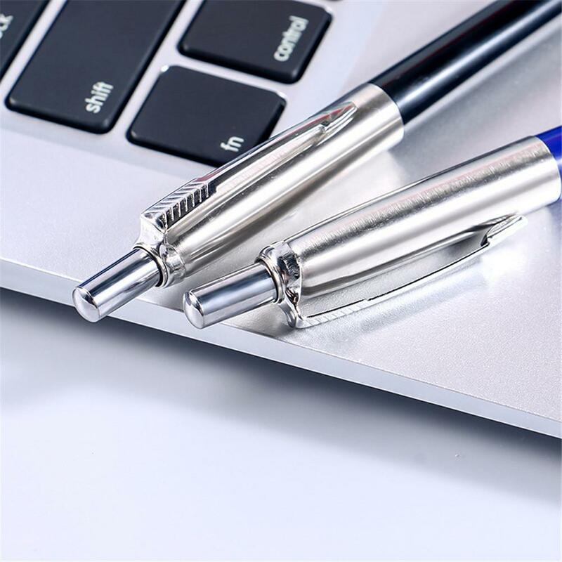 Metal Ballpoint Pen Press Style Commercial Gift Pens For School Office Core Automatic Ball Pen Drop Shipping