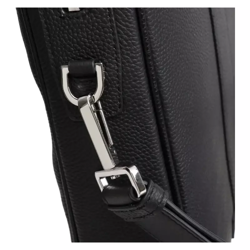 Мужской черный кожаный деловой компьютерный портфель, вместительная сумка-тоут
