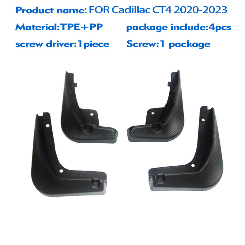 FOR Cadillac CT4 2020 2021 2022 2023 Mudguards Fender Mudflaps Car Accessories Mud Flap Guard Splash Mudguard Front Rear 4pcs