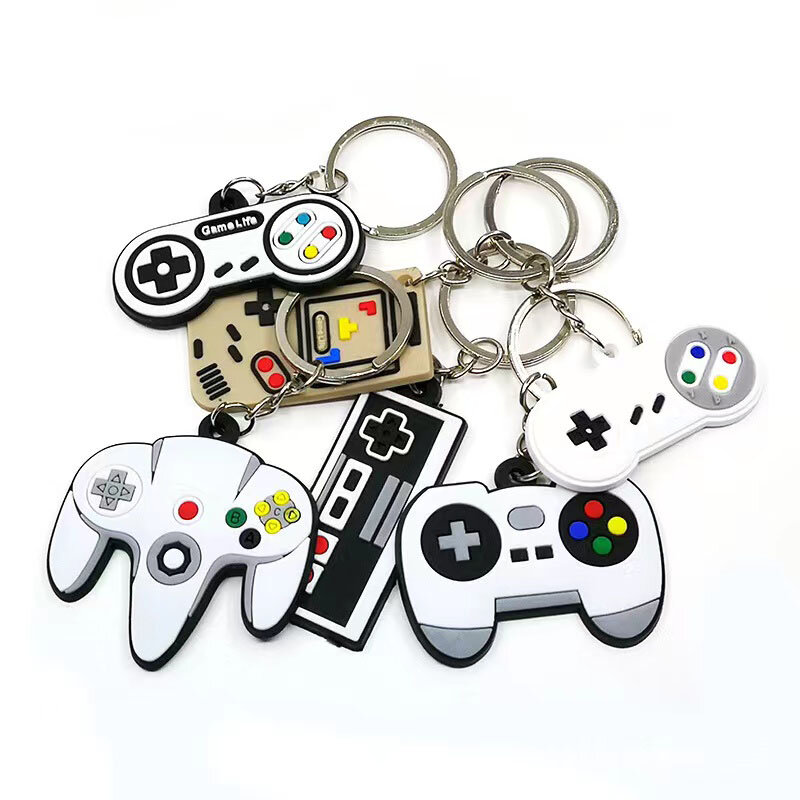 10Pcs Video Game Sleutelhanger Game Controller Sleutelhanger Mini Game Handvat Sleutelhanger Charms Video Game Party Gunsten Goodie Bag vulstoffen