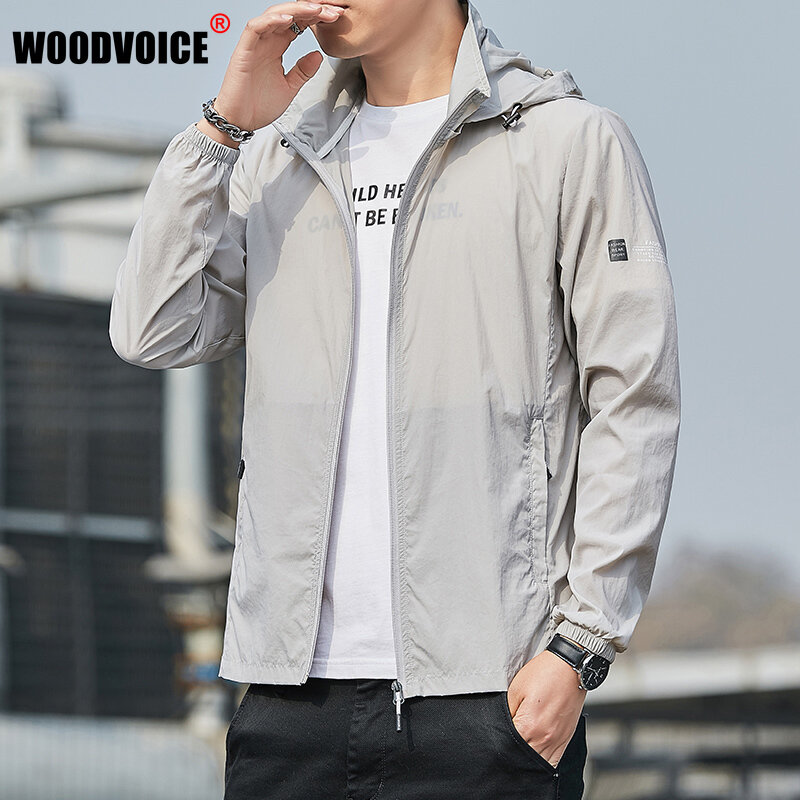 Mannen Zomer Zip Pockets Uv Zon Bescherming Jassen Huid Jassen Heren Ademend Ultralichte Windjack Mannen Hooded Outdoor jassen