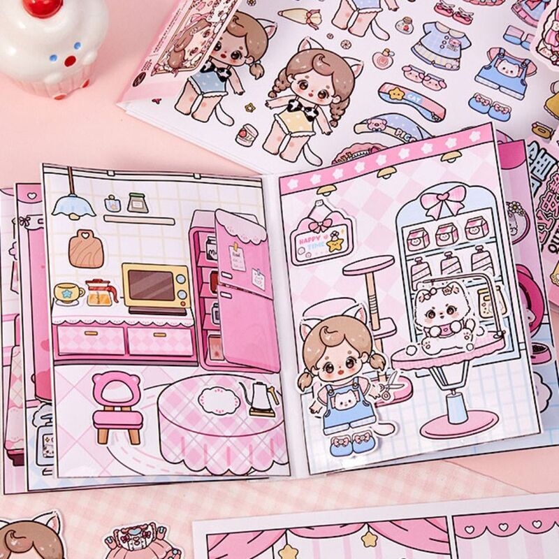 Bubble Quiet Book Cute Cartoon Character Handbook Decoration Sticker DIY Duoduo's Home Handmade Puzzle