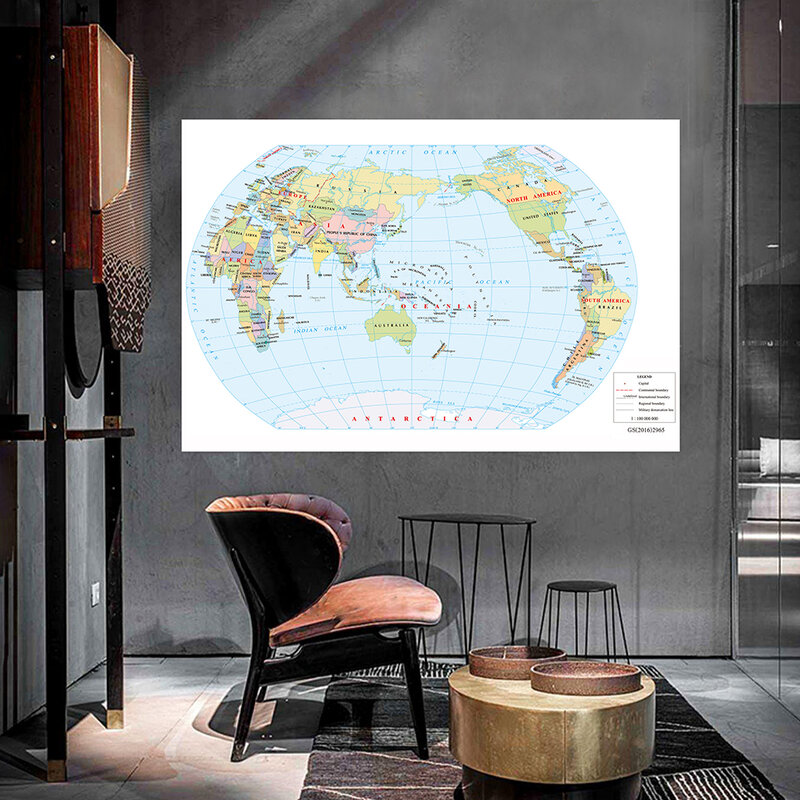 El mapa del mundo, 59x42cm, lienzo de pintura, arte de pared, póster, impresiones sin marco, decoración del hogar, oficina, aula, suministros de enseñanza