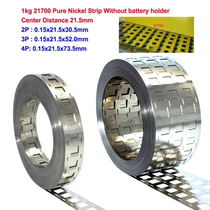 5M 21700 Pure Nickel Strip 0.15/0.2mm Center Distance 21.5/23.4mm Oblique W-type Pure Nickel Strip Spot Welding Lithium Batterys