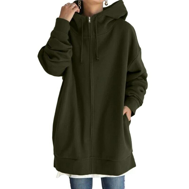 Jaket Musim Gugur Gadis Hoodie Lucu Wanita Kaus Besar Pakaian Serut Kasual Up Y2K Hoodie dengan Pocket Dropship