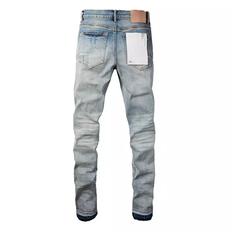 New Fashion Purple ROCA Brand jeans with distressed hole patches Fashion Repair Low Rise Skinny Denim pants 28-40 size