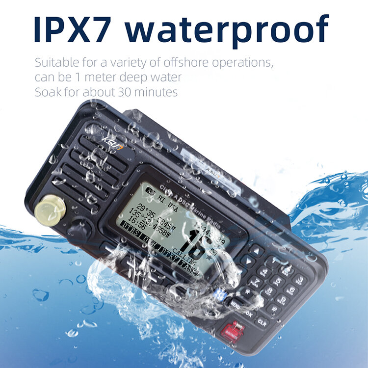 KSUN P510 25w DSC 해양 라디오, IPX7 방수 양방향 해양 라디오 트랜시버, VHF GNSS GPS 고정 보트 해양 라디오
