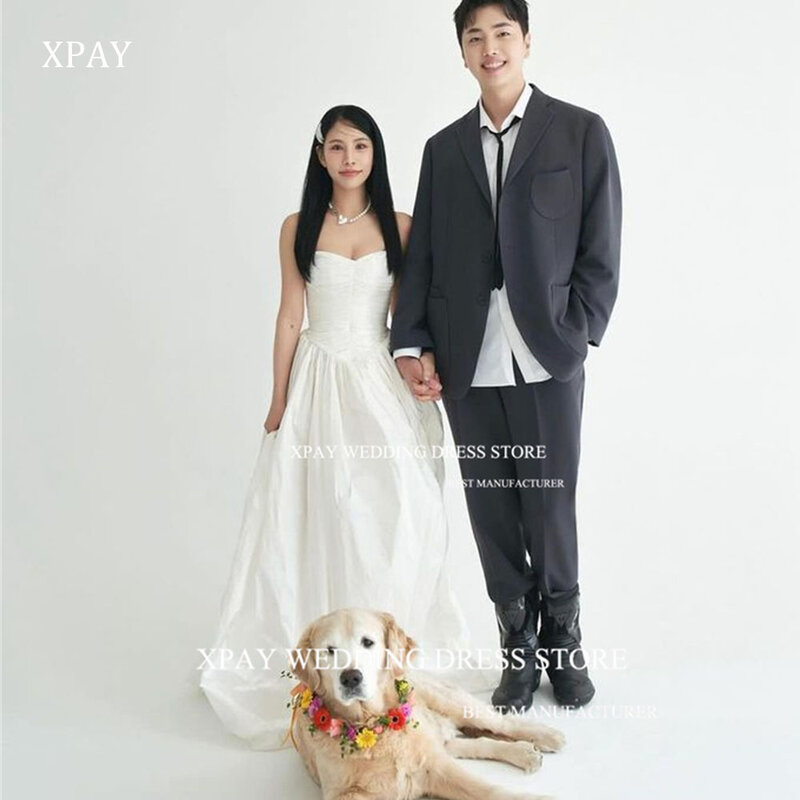 XPAY милые плиссированные корейские свадебные платья 웨스 스 без рукавов для свадебной вечеринки корсет для фотосъемки свадебные наряды невесты индивидуального размера