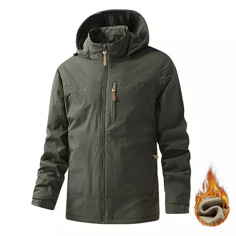 남성용 따뜻한 양털 코트, 따뜻한 방풍 방수 용수철, 야외 캐주얼 재킷, 모자 제거 가능, 하드쉘 재킷, 겨울