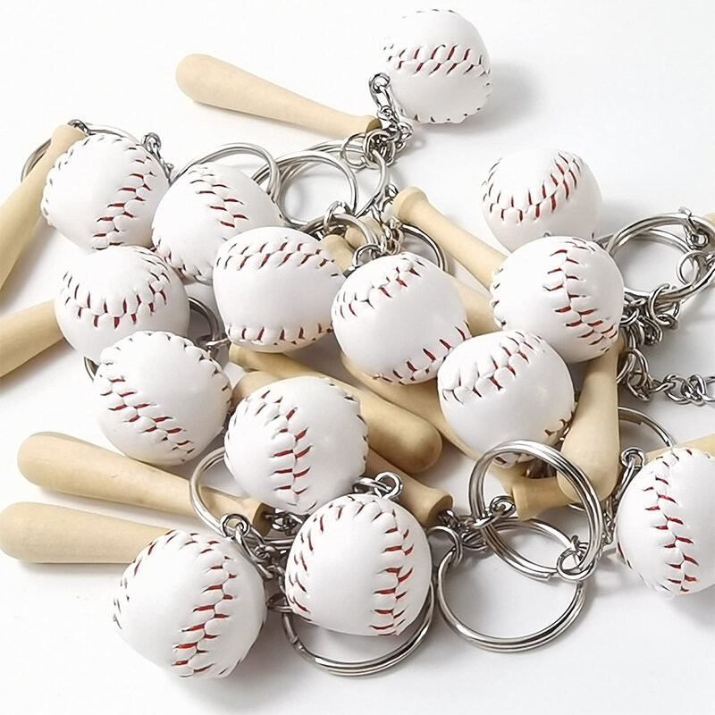20 قطعة البيسبول تنس المفاتيح للمدرسة حقيبة مفتاح السيارة قلادة زوجين هدية جديدة Keyrings