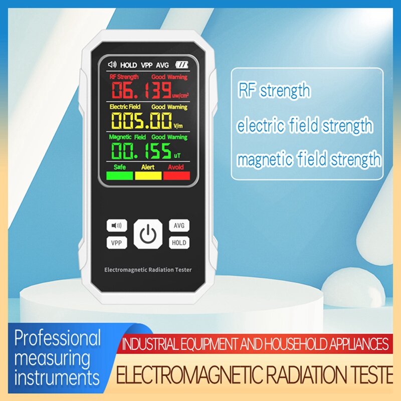 Rilevatore di radiazioni elettromagnetiche misuratore di campo magnetico elettrico dispositivo di rilevamento della forza RF con allarme sonoro