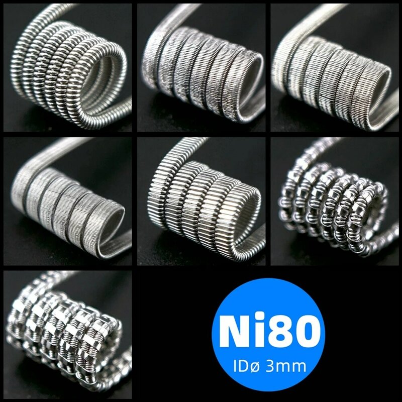 3mm Inner Hole PreBuilt D-L/DTL Springs Coil Fused Clapton Alien Premade Resistances A1 SS316L Ni80 Hand Tool Wire