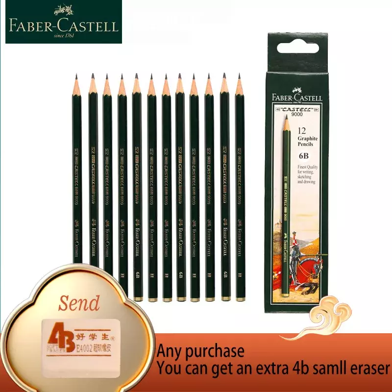 Faber Castell – crayons de croquis, en Graphite, pour Art, pour écriture, ombrage, croquis, Design en plomb noir, 9000 pièces