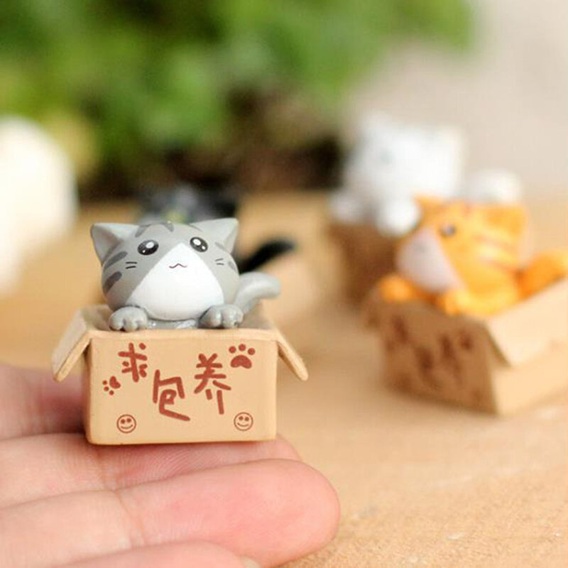 1PC uroczy Mini kot ozdoba kotek ogrodowy bombka na prezent dla dzieci dekoracja do pokoju dziecięcego zabawka miniaturowe figurki wystrój domu