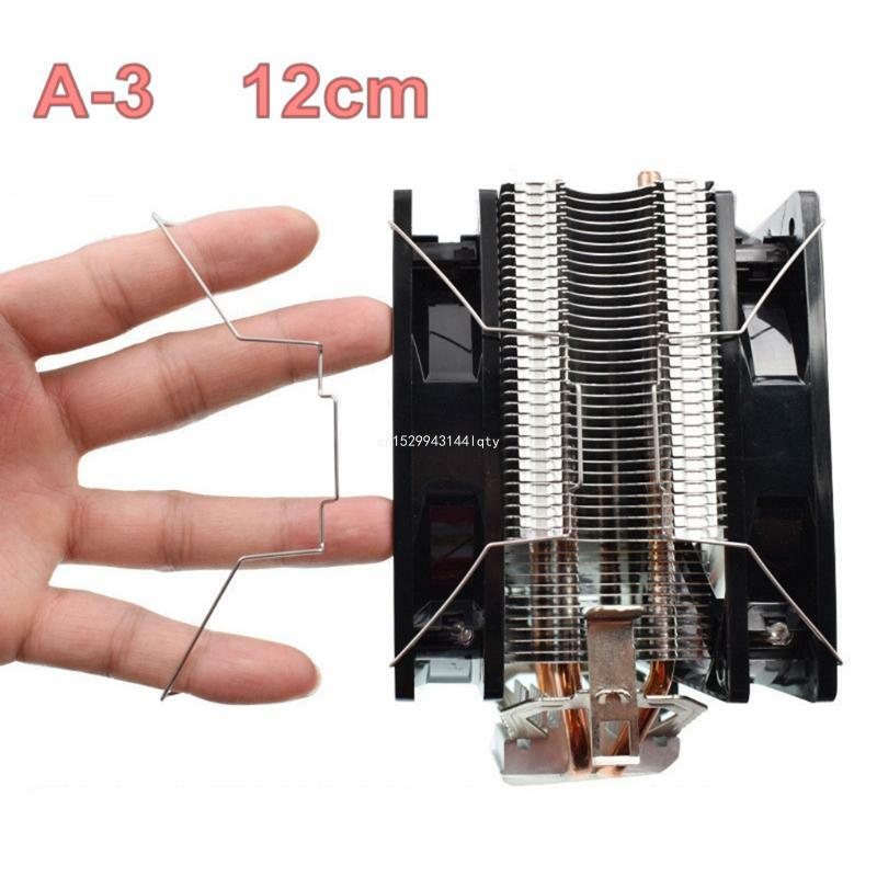 Hebilla ventilador acero elástico, soporte gancho para ventilador CPU, 8cm / 9cm/ 12cm, 2 uds., nuevo 2021