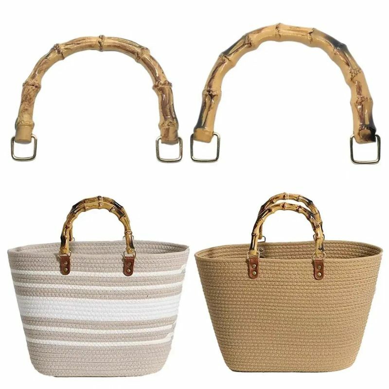 Lidar com alças de bolsa de bambu com fivela, Handbag Band Handle, Shoulder Bag Strap, DIY Acessórios, Gift Box