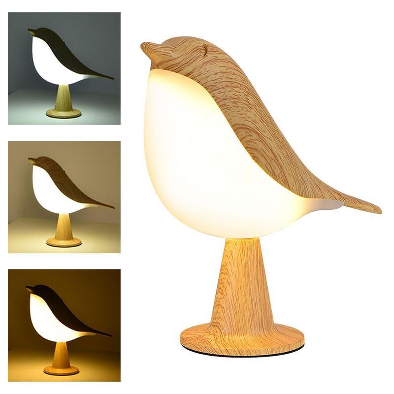 3 Modi Nachttisch lampe kreative Touch-Schalter Elster Vogel Nachtlichter Dimmen Helligkeit USB wiederauf ladbare Lese lampe